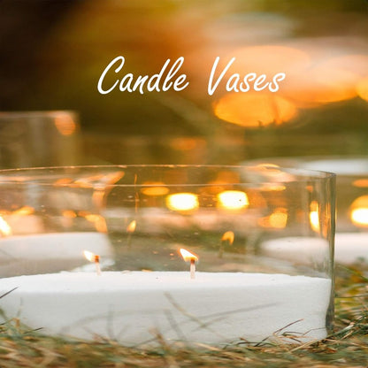 Hand-Blown Crystal Clear Glass Cylinder Vase 4\