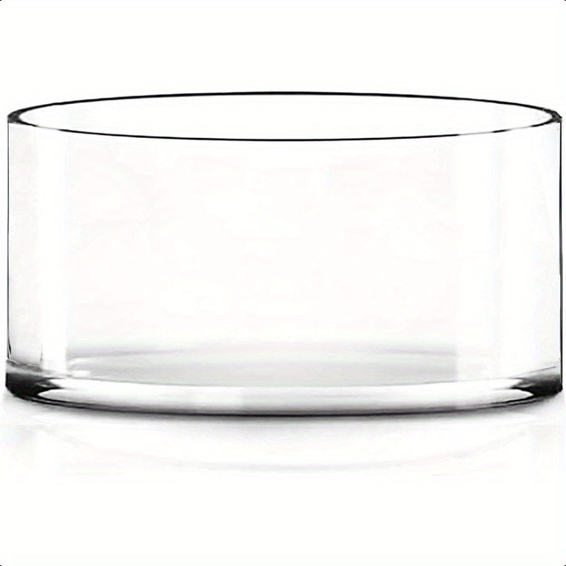 Hand-Blown Crystal Clear Glass Cylinder Vase 4\