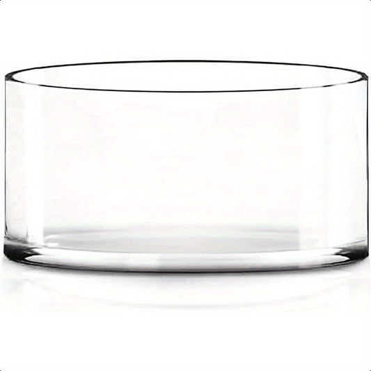 Hand-Blown Crystal Clear Glass Cylinder Vase 4\