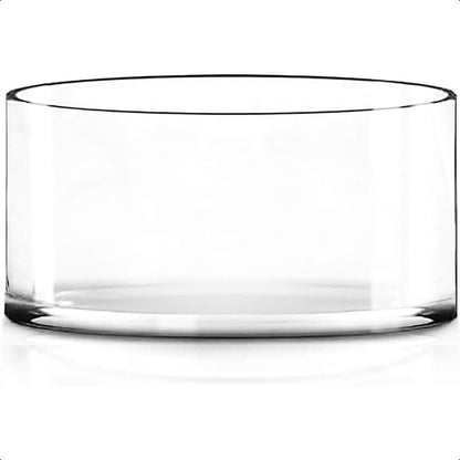 Hand-Blown Crystal Clear Glass Cylinder Vase 4\
